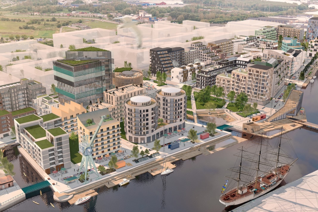 Vision image of the harbour area.