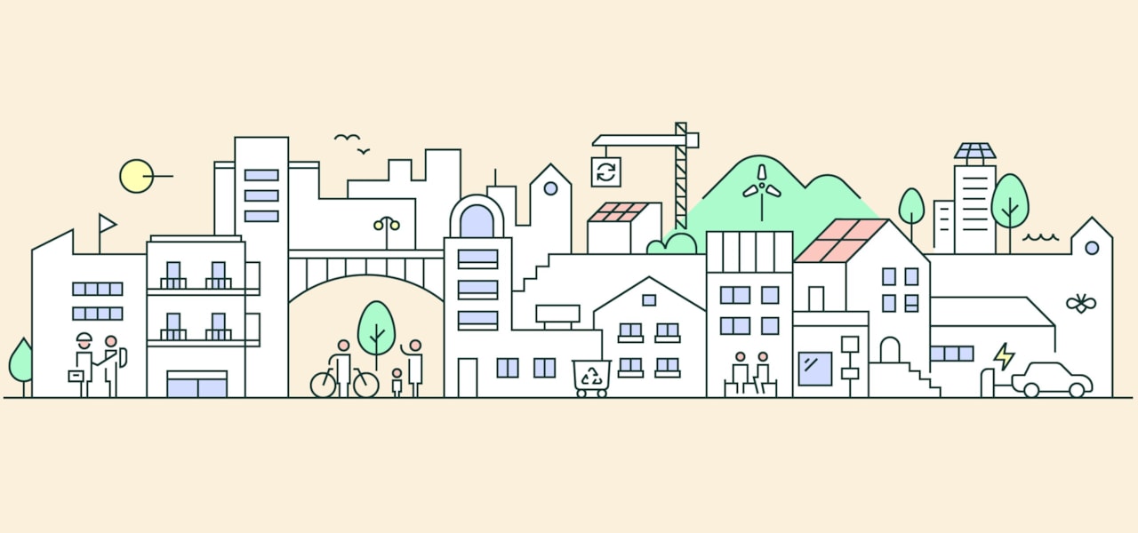 Illustration of the sustainable city.
